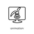 animation icon. Trendy modern flat linear vector animation icon Royalty Free Stock Photo