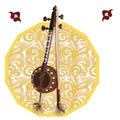 Azerbaijani musical instrument kamancha vector graphic Royalty Free Stock Photo