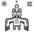 Animation image of ancient pagan deity. God, idol, totem.