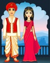 Animation Indian family. Royalty Free Stock Photo