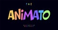 Animation-inspired playful sans serif letters, jolly nursery font for vibrant modern logo, quirky school headline