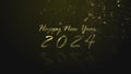 2024 animation Isolated on Black background, Festive illustration of golden metallic numbers. Animated text that says