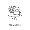 animation linear icon. Modern outline animation logo concept on Royalty Free Stock Photo