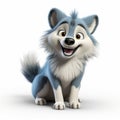 Adorable 3d Pixar Wolf With Big Smile - Detailed Character Expressions