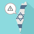 Animation of a long shadow Israel map with its flag and a comic Royalty Free Stock Photo