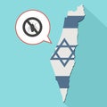 Animation of a long shadow Israel map with its flag and a comic Royalty Free Stock Photo