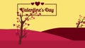 Animation of love tree in the scenery for Valentine day