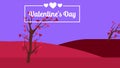 Animation of love tree in the scenery for Valentine day