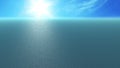 Animation, 500 metre high angle sea view, sunny day, 4K