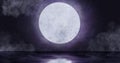 Animation of moon in night sky