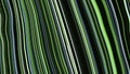 Animation with moving stream of colorful wavy lines. Motion. Lines move in flow with wavy distortions. Wavy distortion