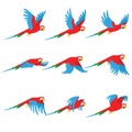 Animation parrot flies. Sprite bird flies. Royalty Free Stock Photo