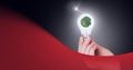 Animation of person holding light bulb with plant Royalty Free Stock Photo