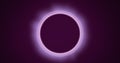 Animation of pink ring with flaring halo on dark purple background