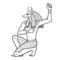 Animation  portrait: Ancient Egyptian god Anubis. God of death and afterworld. Royalty Free Stock Photo