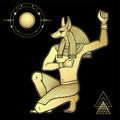 Animation portrait: Ancient Egyptian god Anubis. God of death and afterworld. Royalty Free Stock Photo