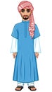 Animation portrait of the Arab man in traditional clothes. Royalty Free Stock Photo