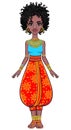 Animation portrait of the attractive African girl.