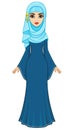 Animation portrait of east woman in a hijab.