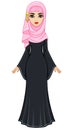 Animation portrait of east woman in a hijab.