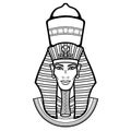 Animation portrait Egyptian man. Vector illustration
