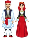 Animation portrait of a family in ancient Greek clothes.