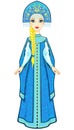 Animation portrait of the Russian princess in ancient clothes. Snow Maiden, Vasilisa, character of the fairy tale.