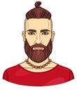 Animation portrait of the young attractive bearded man with a stylish hairstyle. Royalty Free Stock Photo