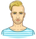 Animation portrait of the young attractive man with a stylish hairstyle.