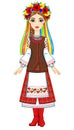 Animation portrait of the young Ukrainian girl in traditional clothes