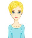 Animation portrait of a young white woman with blonde hair.