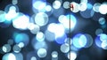 Animation of rerto microphone with santa hat over shining bokeh