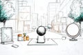 Animation sketch: A dynamic representation showcasing various elements of animation in a fun way