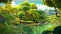 Animation on the theme of nature, natural landscapes and ecology