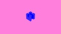 Animation of transforming cube. Design. Small colored cube changes parts and shape on isolated background. Changing