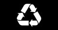 Animation of universal recycle icon rotated in flat design.