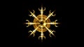 Animation of Viking Pagan Asatru Gold Compass, Vegvisir Celtic Circle Viking in motion. Video Norse Mythology Protective talisman