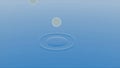 Animation with water rings on surface. Design. Three balls fall on colored background leaving water rings. Balls bounce Royalty Free Stock Photo