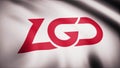 Animation waving flag symbol of professional eSports team PSG.LGD. A world-class cyber sports team. Editorial use only