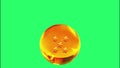 Animation yellow crystal ball with 5 star on green background.