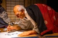 Animatronic figures of Katsushika Hokusai at the Sumida Hokusai Museum in Tokyo, Japan