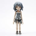 Anime Girl Figurine With Gray Hair - Hiroshi Nagai Style