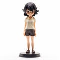 Eye-catching Anime Figurine With Short Black Hair And Shorts