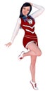 Anime Cheerleader Striking a Pose