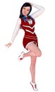 Anime Cheerleader Striking a Pose Royalty Free Stock Photo