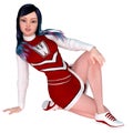 Anime Cheerleader Striking a Pose Royalty Free Stock Photo