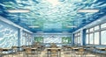Underwater Classroom Dreamscape Royalty Free Stock Photo