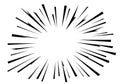 Anime Comic Lines Explosion. Vector Radial Explosion in Cartoon Anime Book Style. Isolated Thunderbolt Illustration