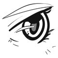 An anime eye, vector or color illustration Royalty Free Stock Photo