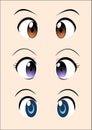 Anime eye vector pack Royalty Free Stock Photo